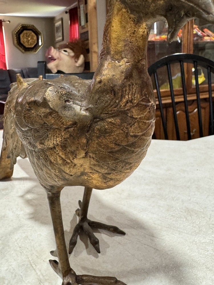 Vintage Chinese Solid Bronze Rooster