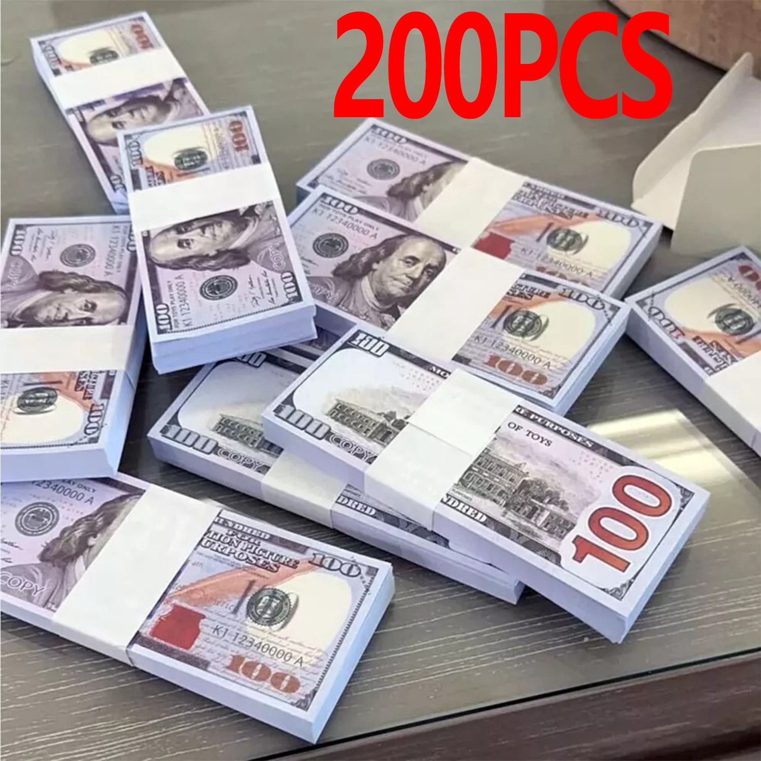 200 PCS Prop Fake Toys Money BANK GAMES CASH PAPER 100 DOLLAR BILLS $ US Toys