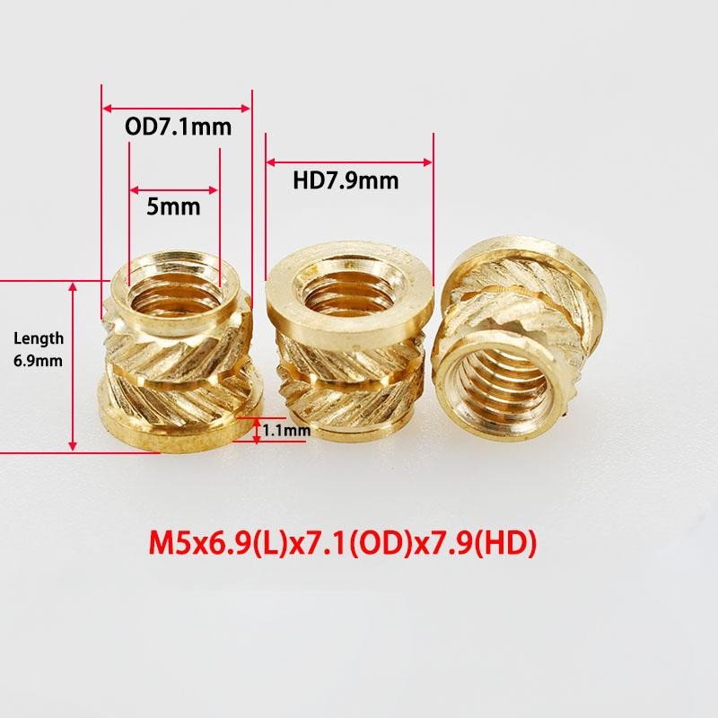 NEW Copper Threaded Insert Nuts M2–M8 Knurled Heat Set for 3D Print & Notebook