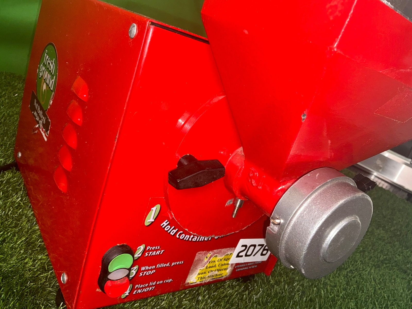 Olde Tyme Hampton Farms PN2 Nut Butter Grinder (Red) w/ Hopper 2104 1F