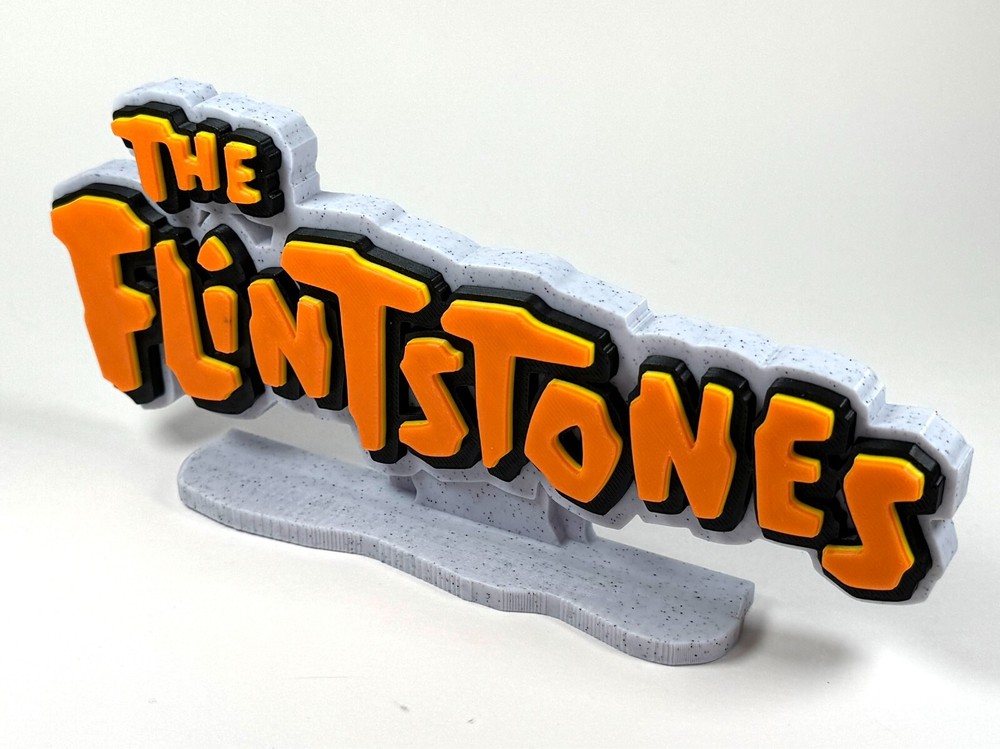 the Flintstones 3D Printed Freestanding Logo