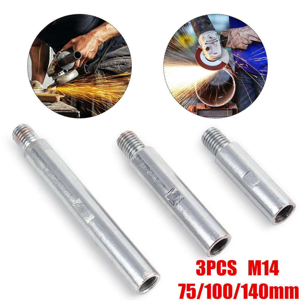 3x M14 Extension Rod For Angle Grinder Polishing Machine Thread Adapter Rod Part