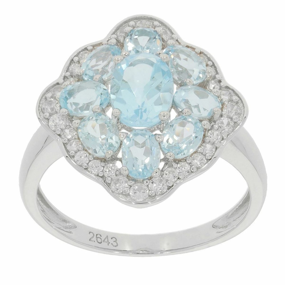 Sterling Silver Semi Mount Ring Setting OV 7X5mm Topaz Solid