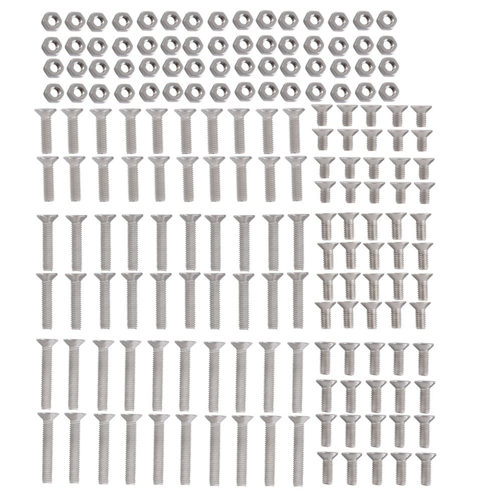 Metric M4 Hex Socket Flat Head Countersunk Bolts Screw Nut Assortment Kit 180Pcs