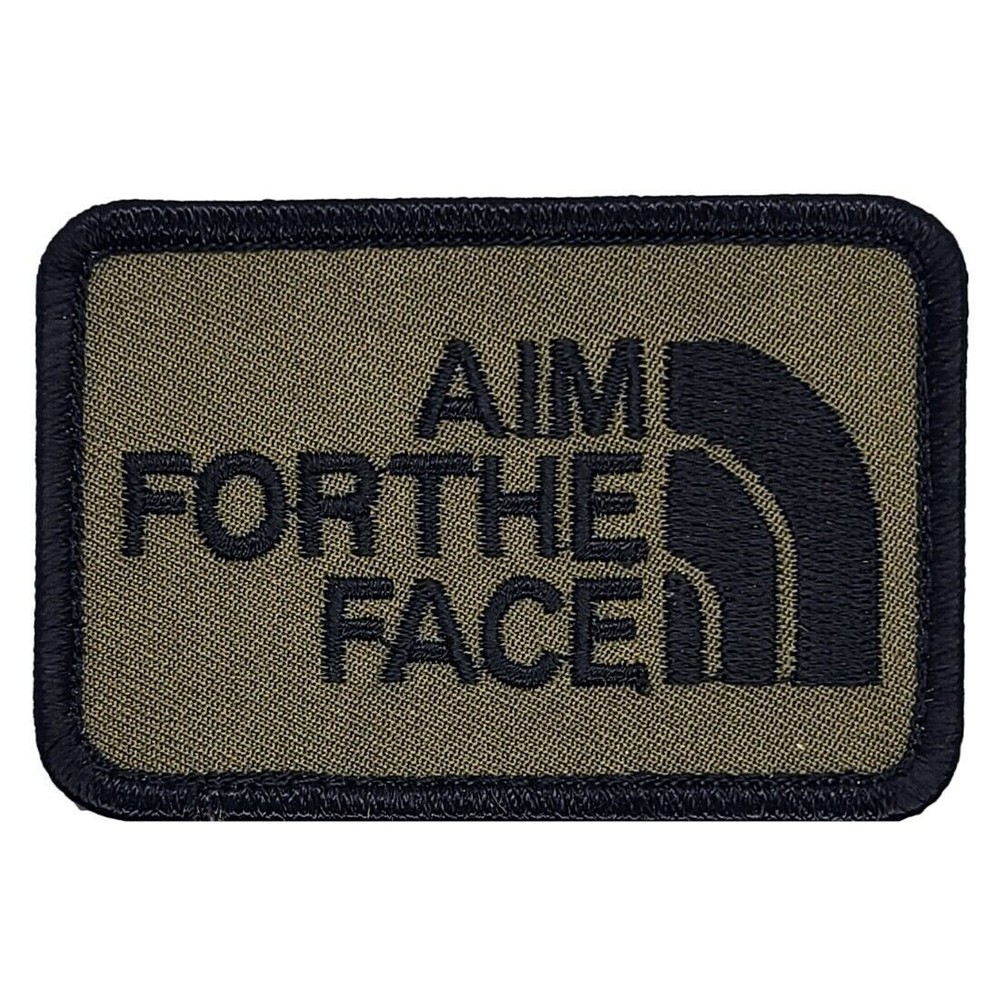 Aim for the Face Embroidered Morale Patch - 2PC Bundle - Hook Backing