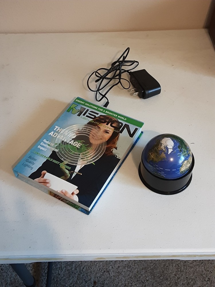 Floating Globe World Office LED Light Book Base