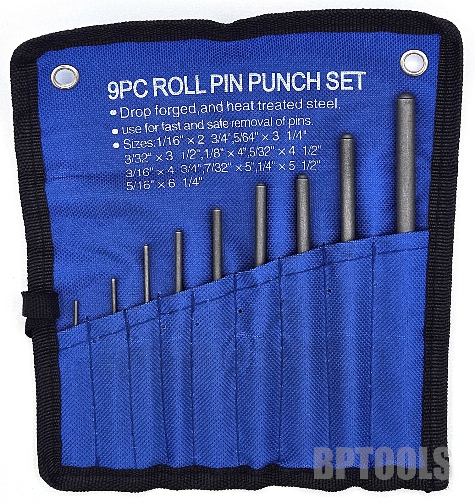 9pc Forged Steel Roll Pin Punch Set in Roll Up Pouch Rifle Gunsmithing Jewelers