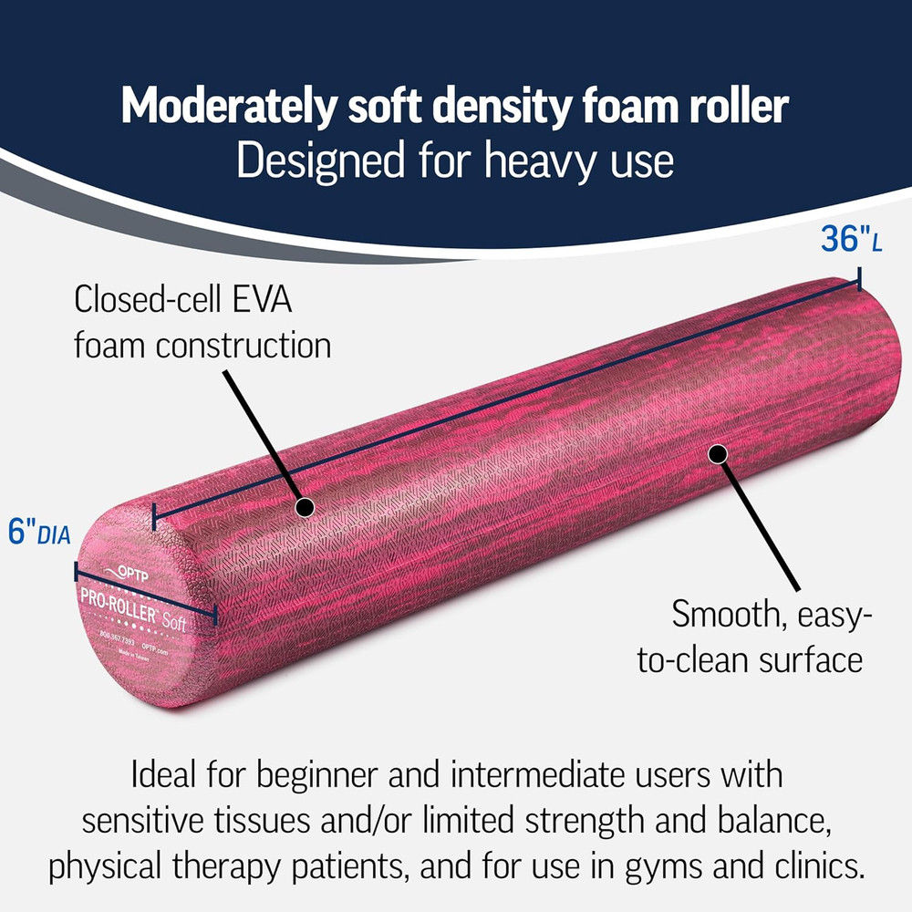 PRO-Roller Soft Density Foam Roller – Low Density Soft Foam Roller for Physical