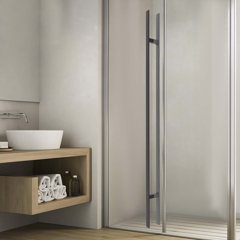 Push Pull Door Handle H-shaped Door Pull Handle Double Sided Stainless Steel