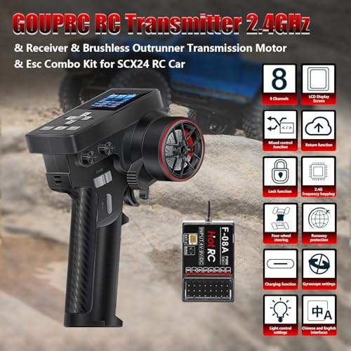 GOUPRC Racing RC Transmitter Screen Remote Controller 8CH 2.4GHz & Receiver