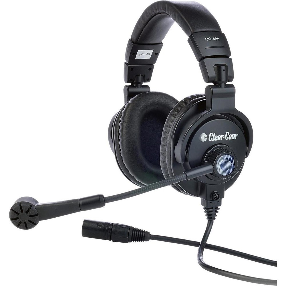 Clear-Com CC-400 Dual-Ear Closed-Back Headset with Hyper-Cardioid Microphone, 4-