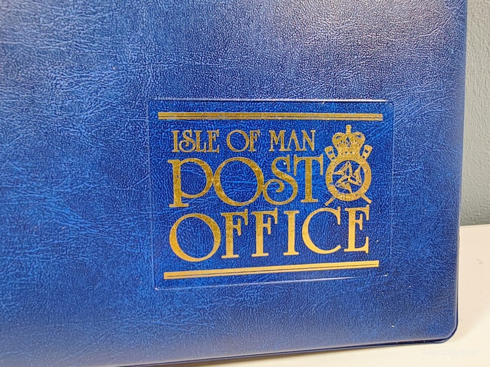 3 x ISLE OF MAN STAMP PRESENTATION PACK/COVERS BLUE 2-RING BINDERS, EXCELLENT