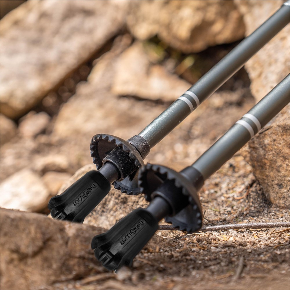 Trekking Pole Accessory Set – Includes 4 Rubber Tips & 2 Mud Baskets for Hiki...