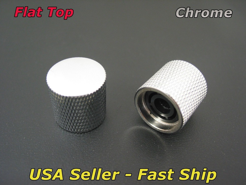 Flat Top Knobs for Telecaster fits 6mm Course Spline Split Shaft Pots, Chrome
