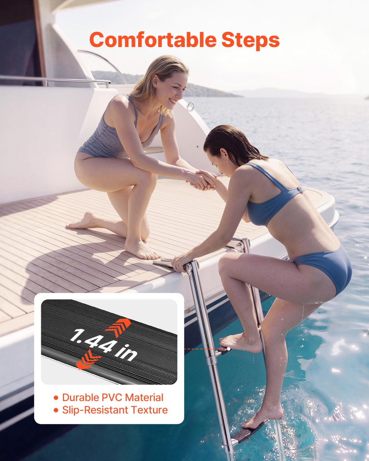 Boat Ladder, 4 Steps, Pontoon Boats