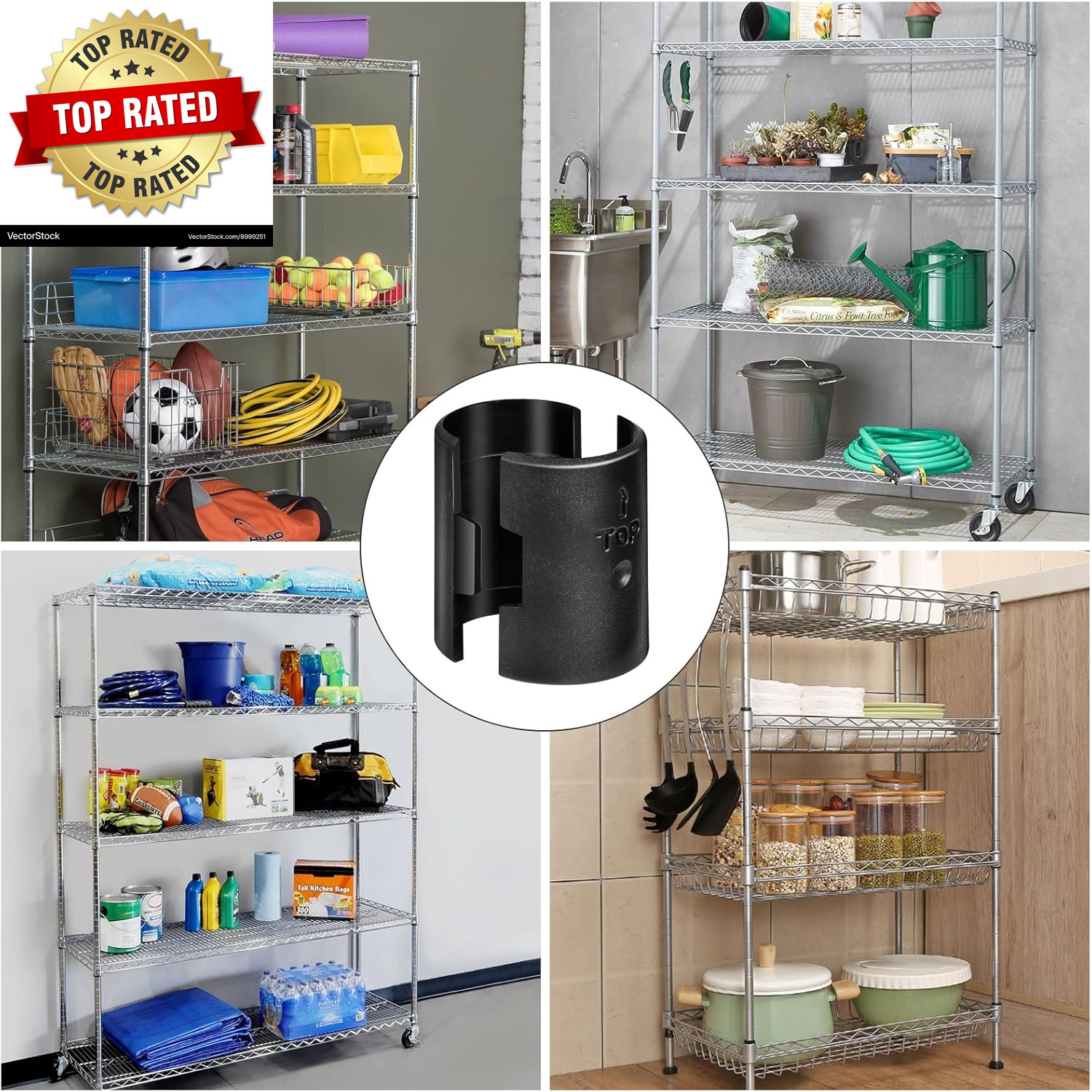 200 Pack Wire Shelving Shelf Lock Clips, 1 Inch Wire Shelf Clips for Post