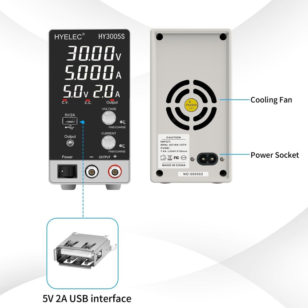 DC Bench Power Supply Variable ,Adjustable Switching Regulated