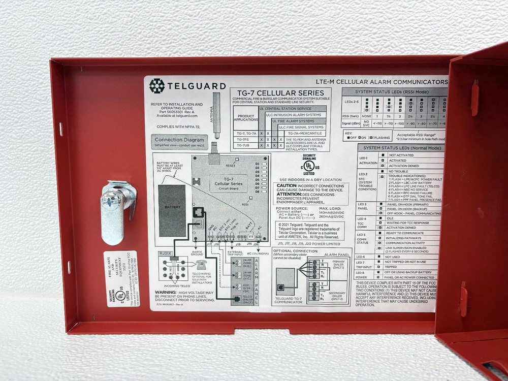 MINIMAL USE | Telguard TG7LAF02 Cellular Alarm Communicator - Red