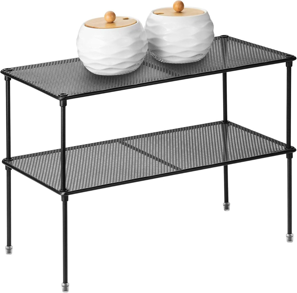 2-Pack Kitchen Cupboard Shelf Organizer for Cabinet, Expandable & Stackable Coun