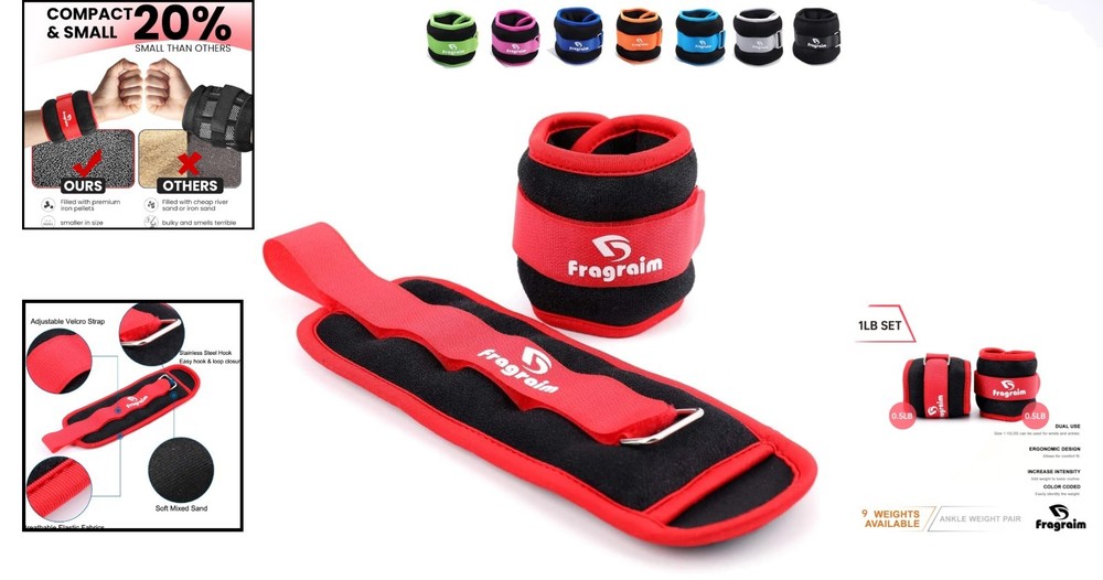 1 Pair Adjustable Ankle Weights for Physical Therapy & Strength - All Sizes