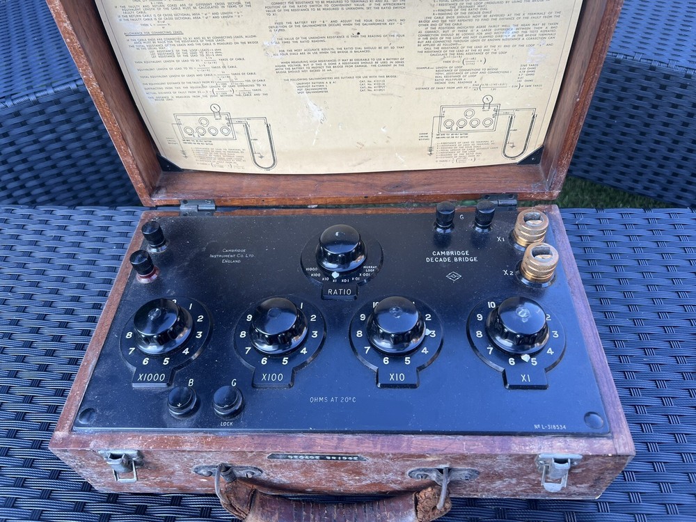 Cambridge Instrument Decade Bridge Resistance Murray Loop Scientific