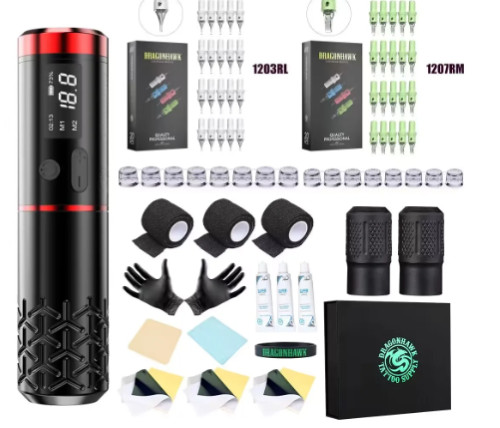 Dragonhawk Armor Pro Wireless Rotary Tattoo Machine Coreless Motor Kit With Prof