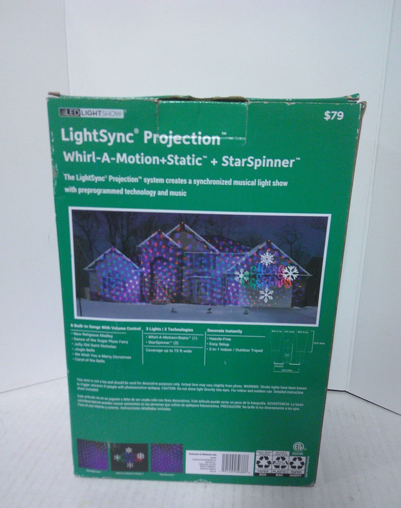 LED Lightshow LightSync Projection Whirl A Motion Static Starspinner 6 Slides