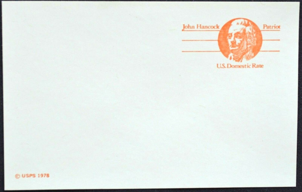 1978 US Sc. #UX74 postal card, 10 cent, mint, sharp corners, excellent condition