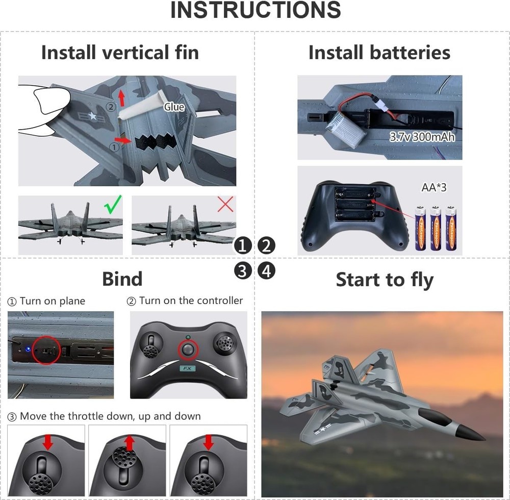 Engaging F-22 RC Airplane - Easy to Fly, Self-Stabilized, Includes Essentials