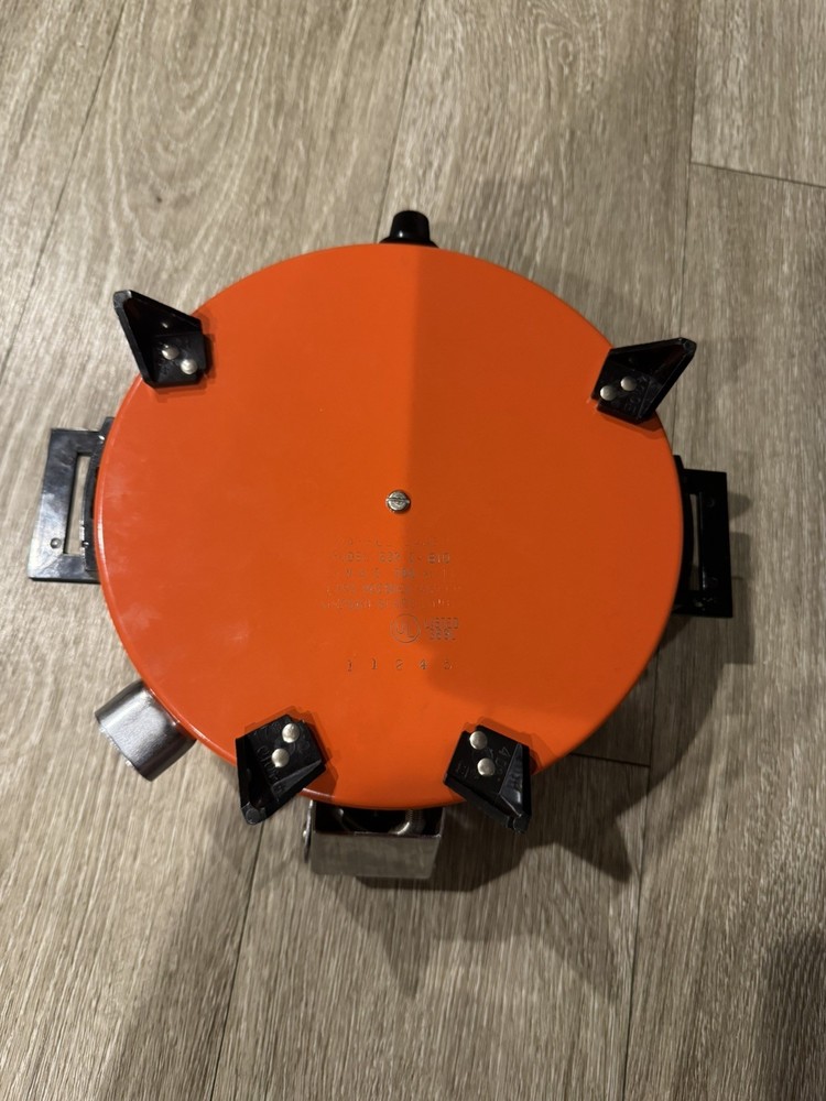 Vintage SEARS ROEBUCK Waffle Maker Model Orange Spice Herbs. Missing plug.
