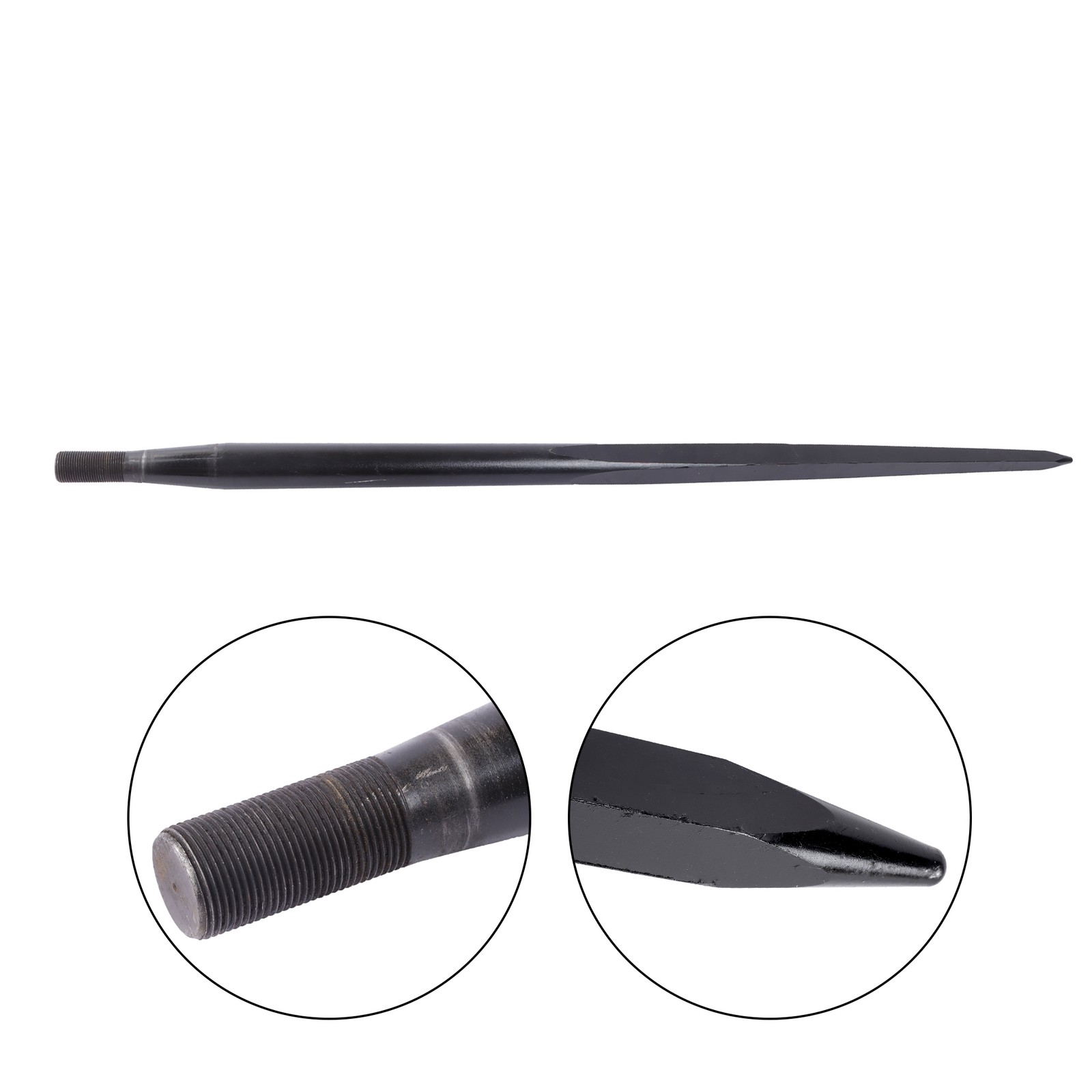 49in Hay Spike Bale Spear Fork for Tractor, Black, 2-Pack