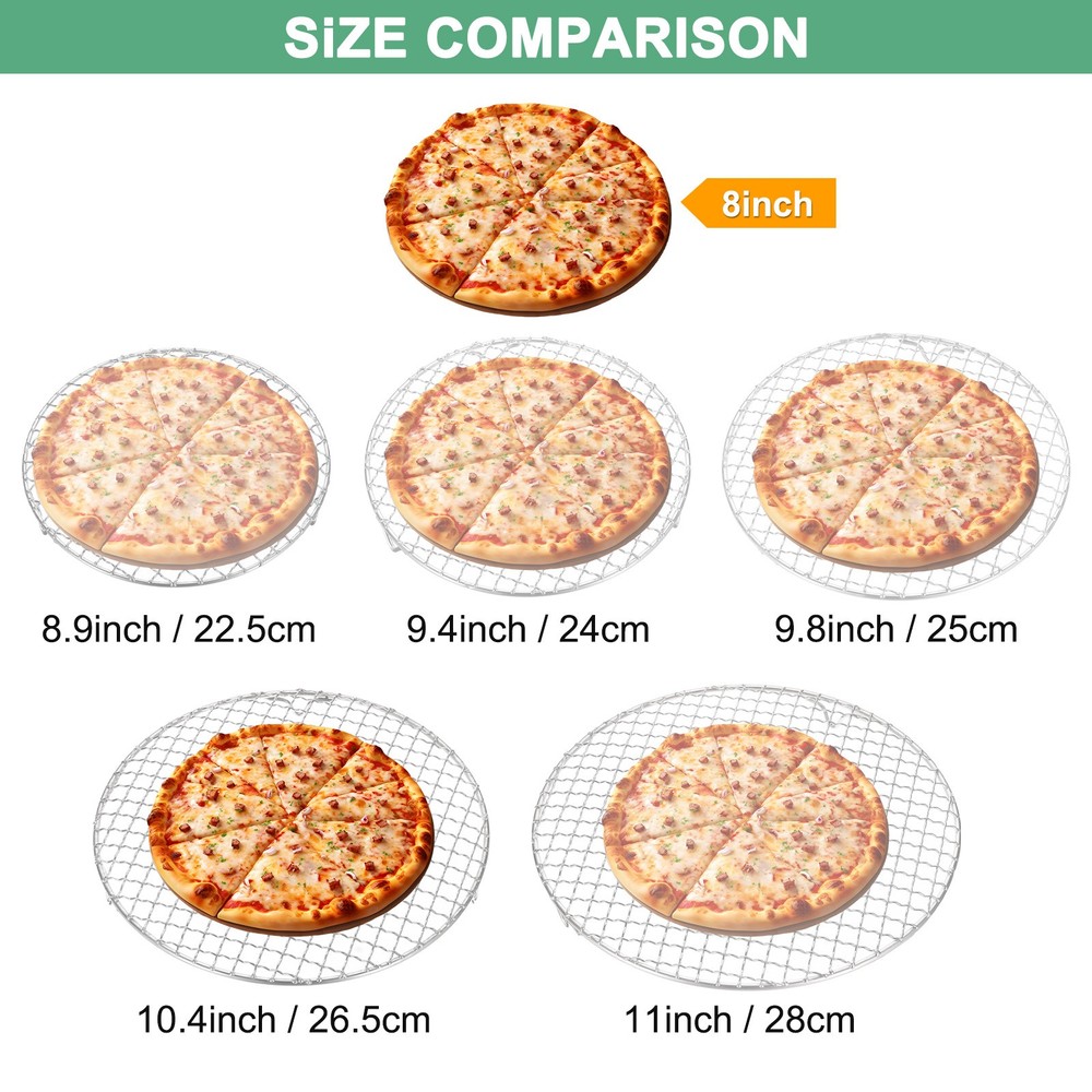 Cooling Rack, 10.4" Round Baking Rack with 20mm Legs [Silver]