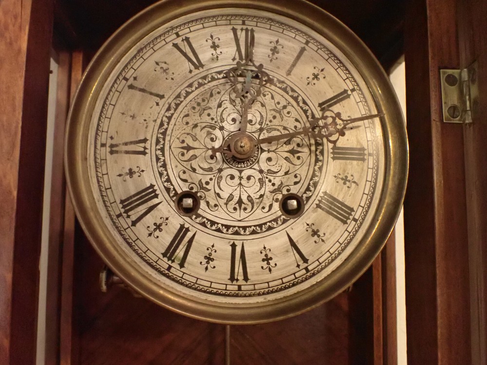 ANTIQUE GERMAN LENZKIRCH SPRING DRIVEN TIME AND STRIKE WALL CLOCK