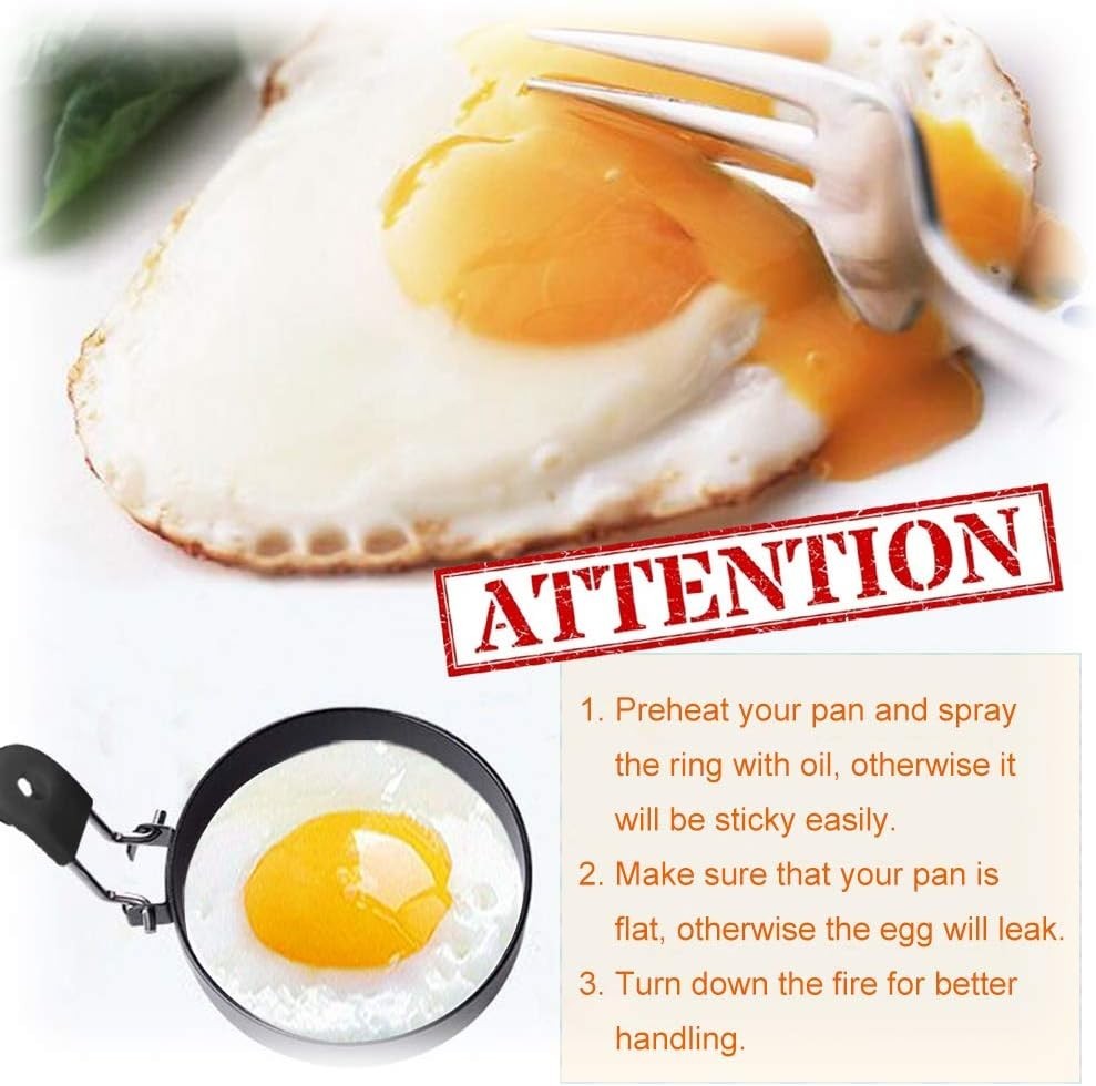 Multi-Functional 4-Pack Nonstick Egg Rings - Perfect for Griddles & Camping
