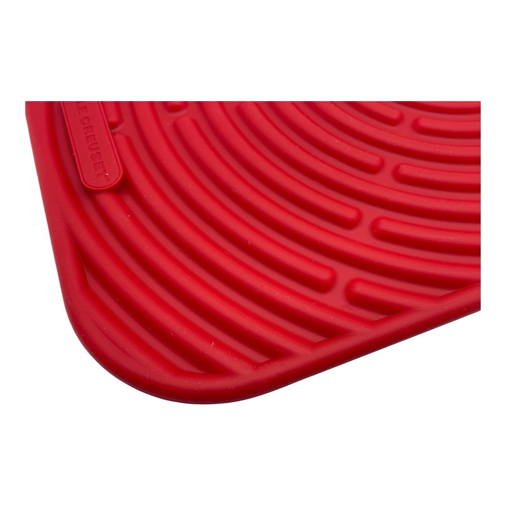 Le Creuset Red Silicone Trivet Mat Potholder Rectangular Hot Pad