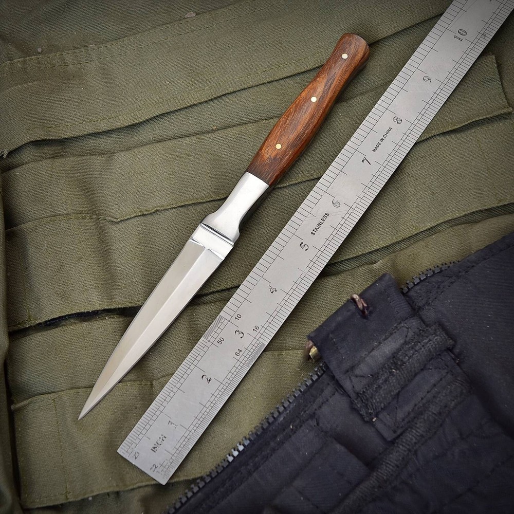 CUSOM Handmade D2 DAGGER HUNTER BOOT THROWING KNIFE WOOD HANDLE SURVIVAL