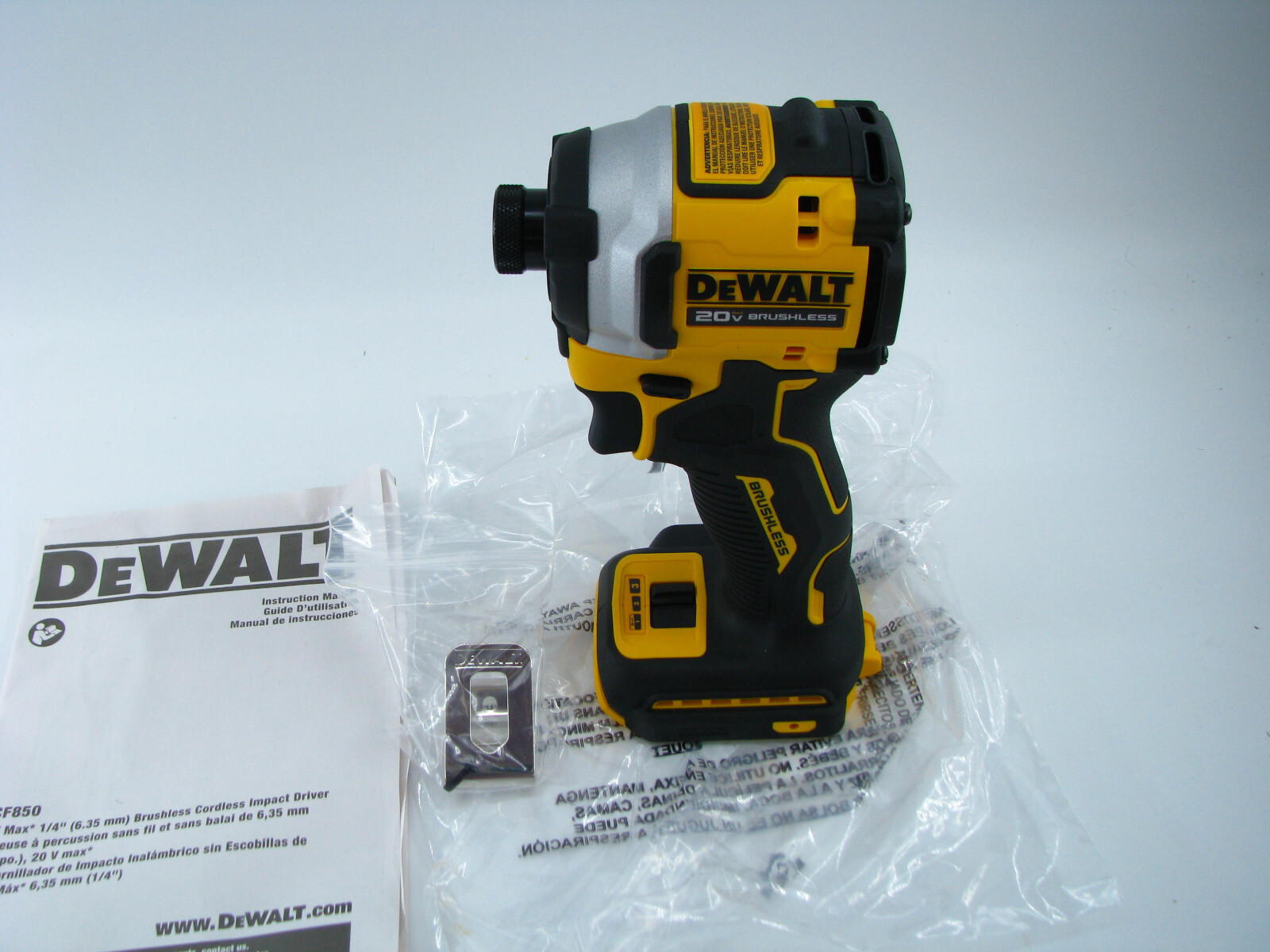 NEW DeWALT DCF850B ATOMIC 20V MAX 1/4" Li-Ion 3-Speed Impact Driver 20 Volt
