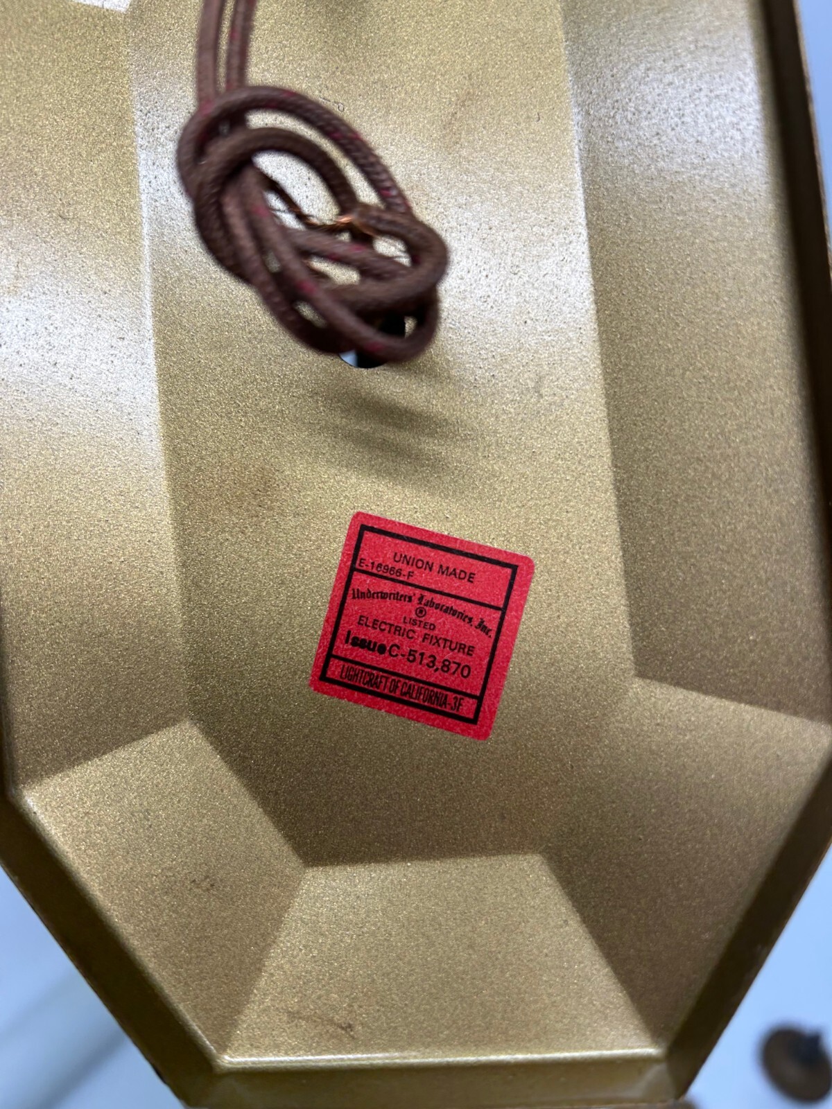 2 Vtg Lightcraft California Gold Tone Frosted Glass Wall Sconce Light Fixtures