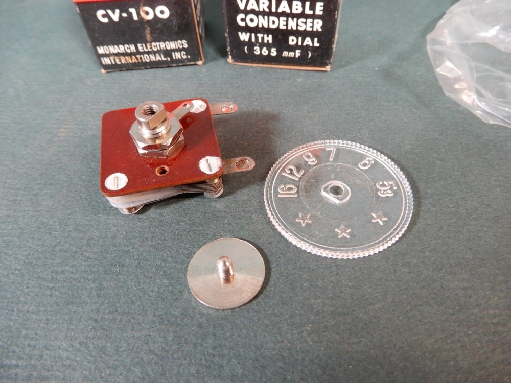 Monarch CV-100 Variable Tuning Transistor Radio Dial 365mmF Qty 2 NOS