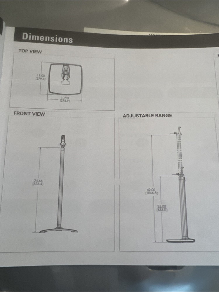 PAIR. White -Sanus WSSA1/ WSSA2 Height-Adjustable Wireless Speaker Stands - Pair