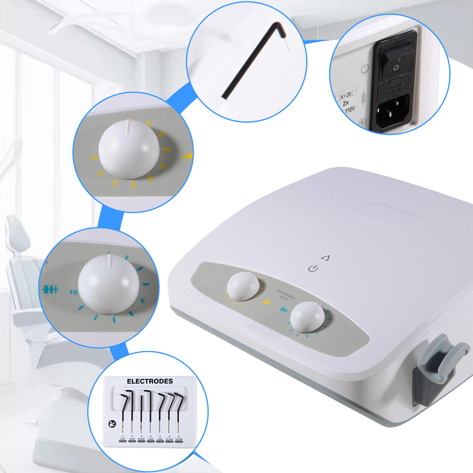 Dental Electro Electrosurgery Unit Machine High Frequency Electric 7*Knife NEW