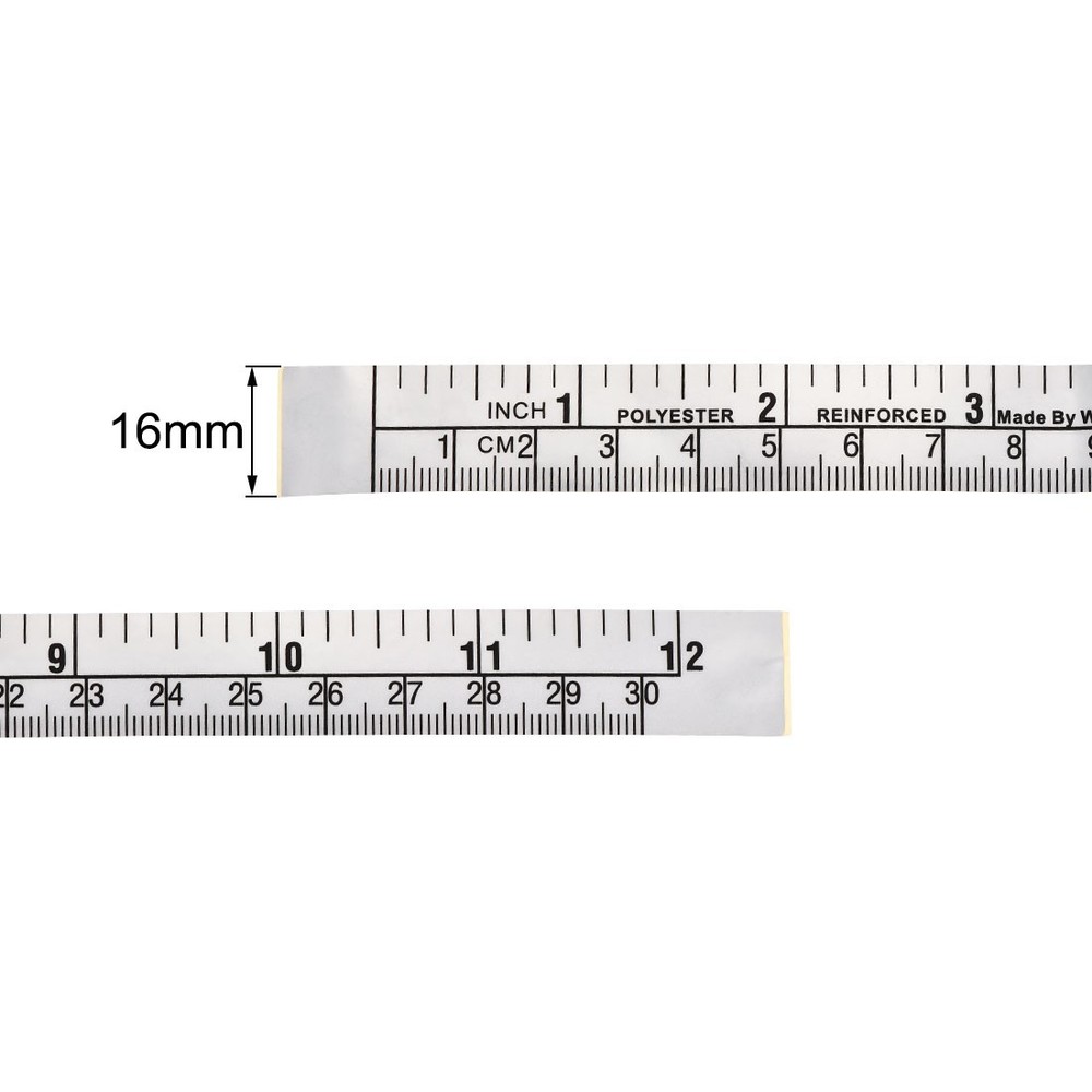 Adhesive Supported Tape Measure 30cm 12" Measuring Tool