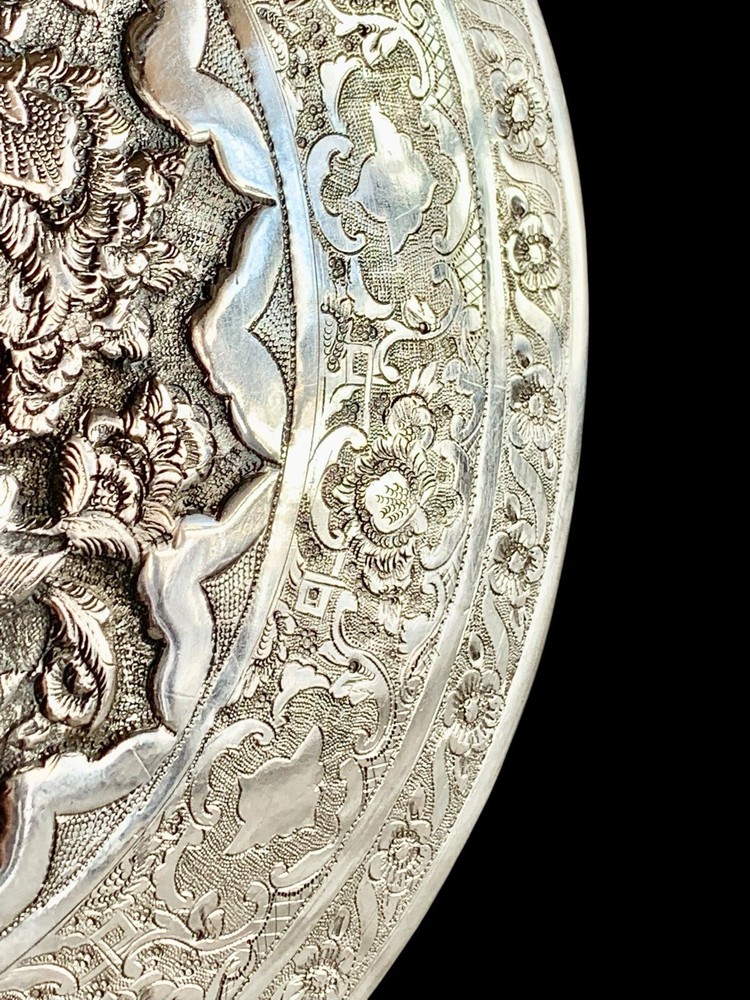 Antique Islamic Perisan Solid Silver 84 Box Engraved Galamzani Signed