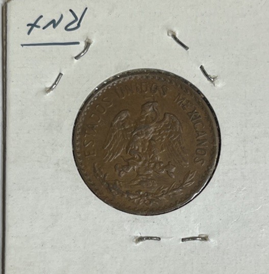 1925 Mexico 2 Centavos Glossy Brown Unc