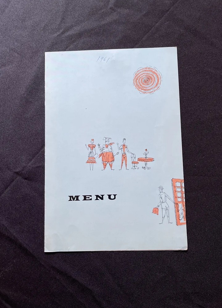 1959 Vintage Menu Thunderbird Lanes Bowling