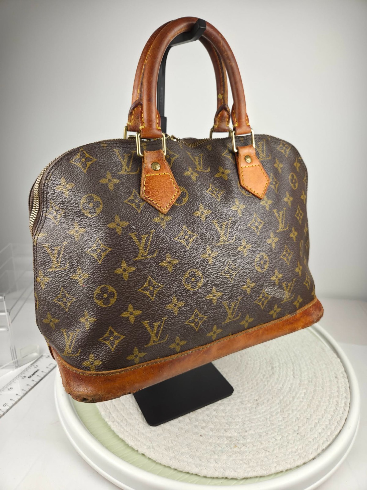 Authentic Louis Vuitton Alma PM Monogram Handbag Vintage 1980s Real Auth