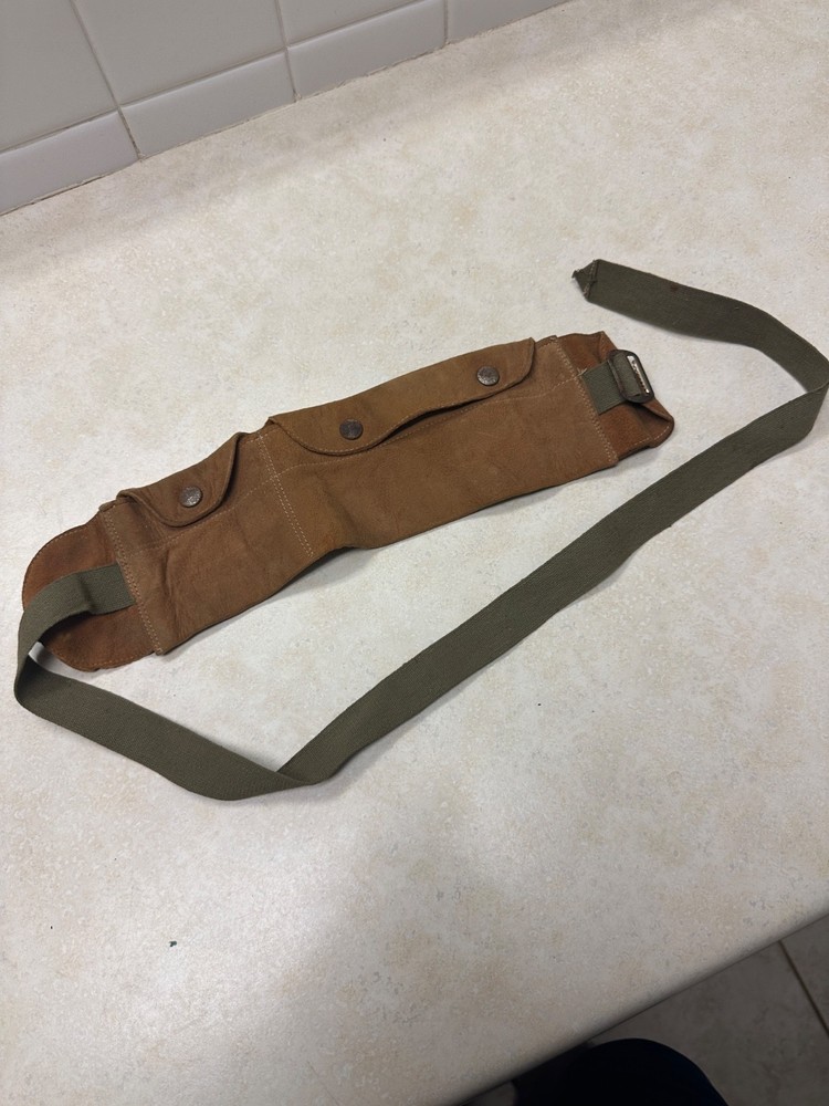 WW2 Era Leather Money/Document Pouch Belt Field Gear