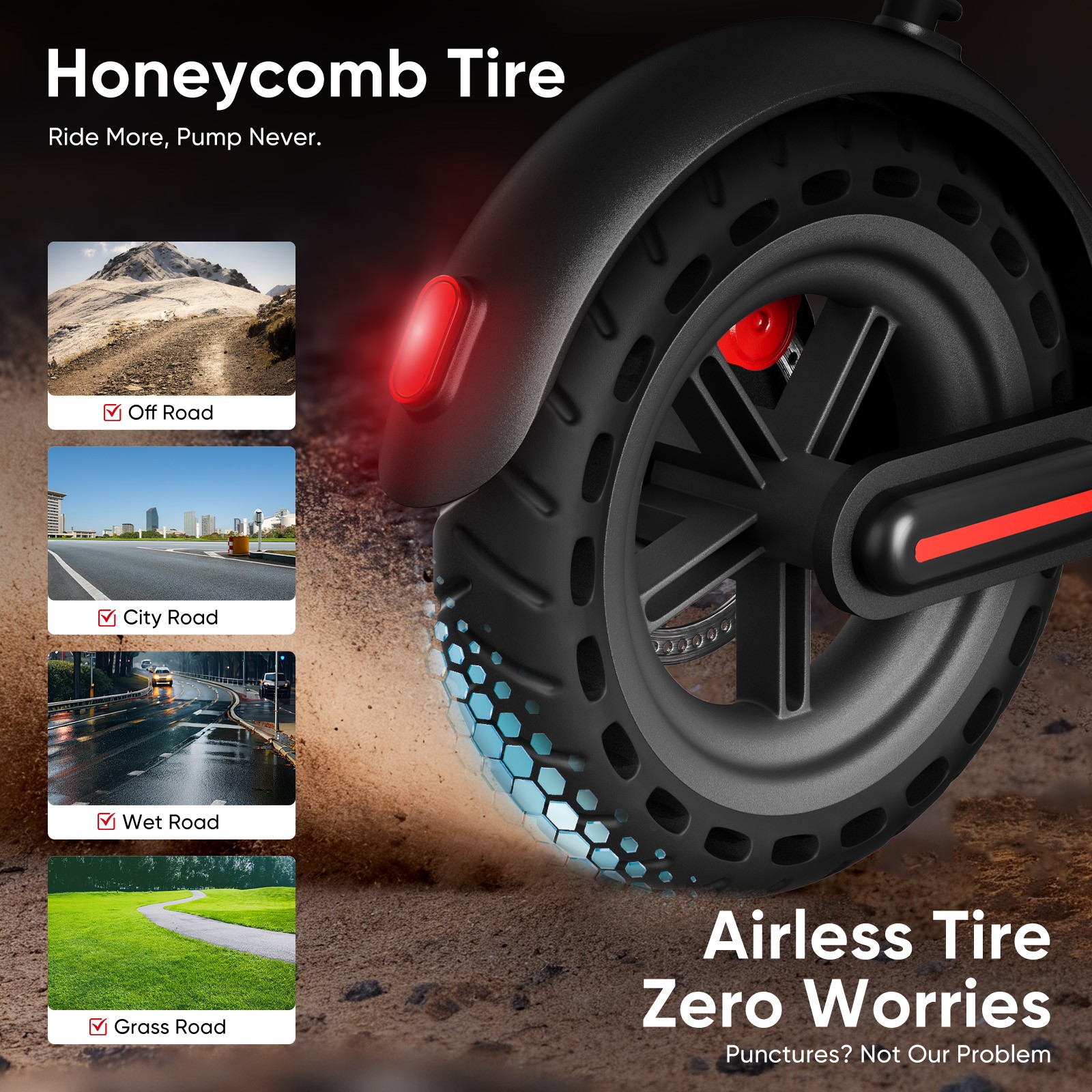 500W Commuter Electric Scooter For Adult 19MPH 20 Mile Range 8.5" Solid Tires