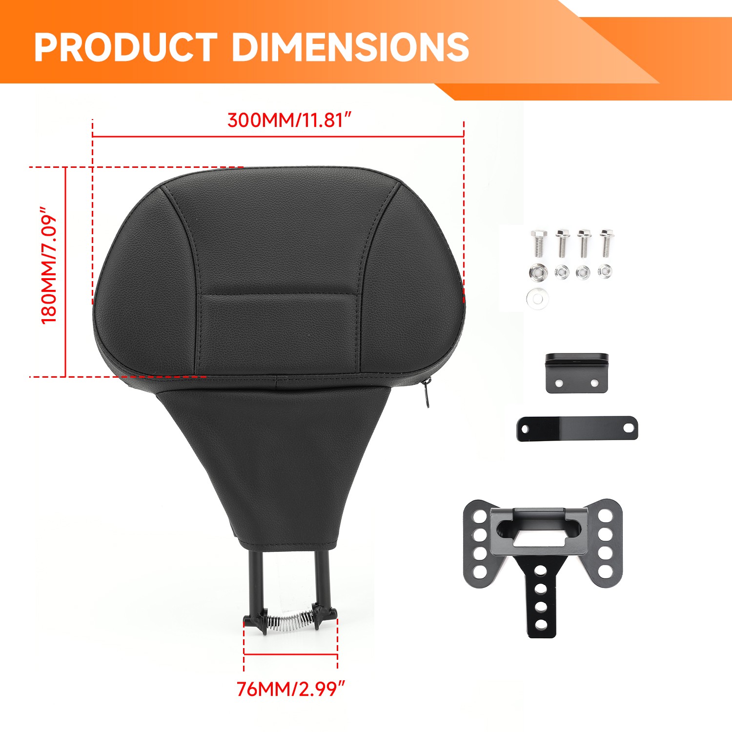 Plug-In Driver Rider Backrest Pad For Harley Touring Road Street Glide 2009-2026