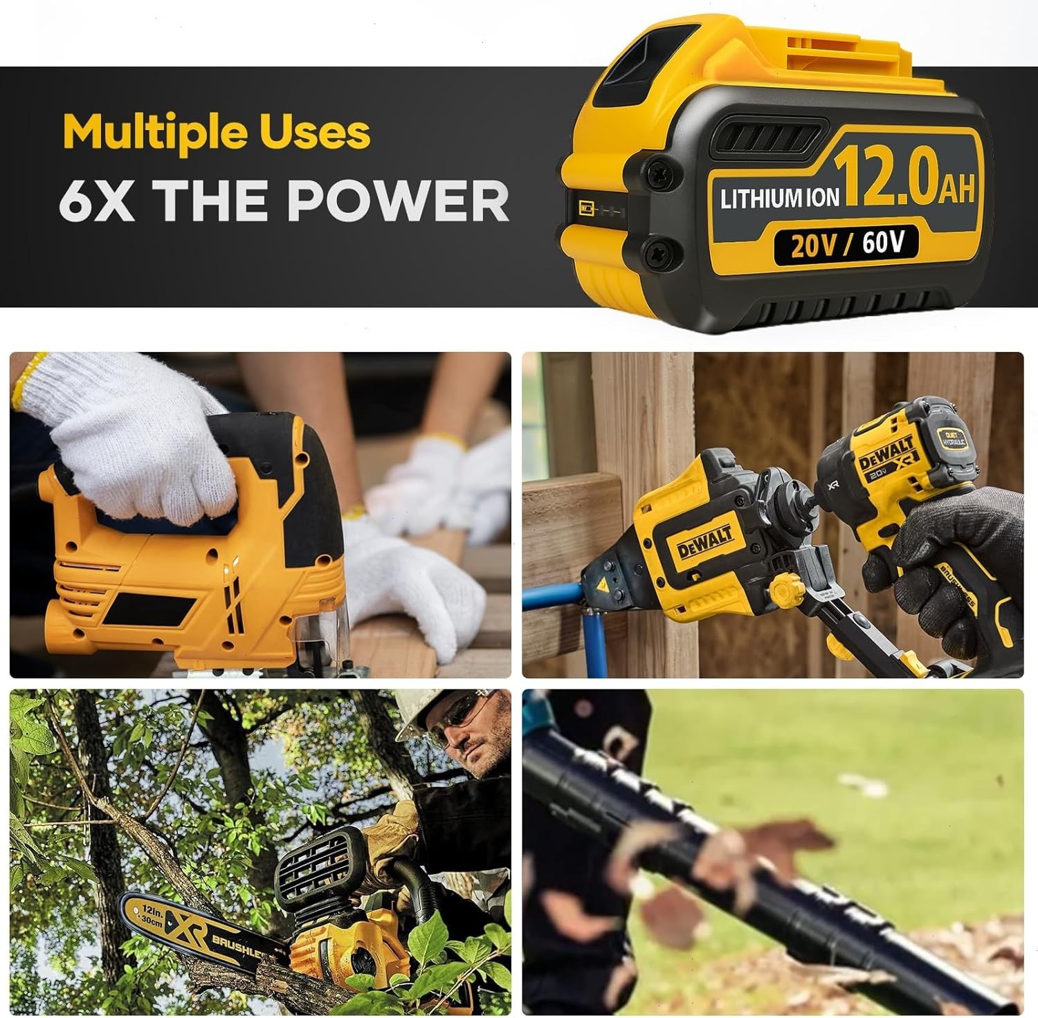 2Pack 12.0AH DCB609-2 For DEWALT DCB612 20V/60V MAX FLEXVOLT Lithium-Ion Battery